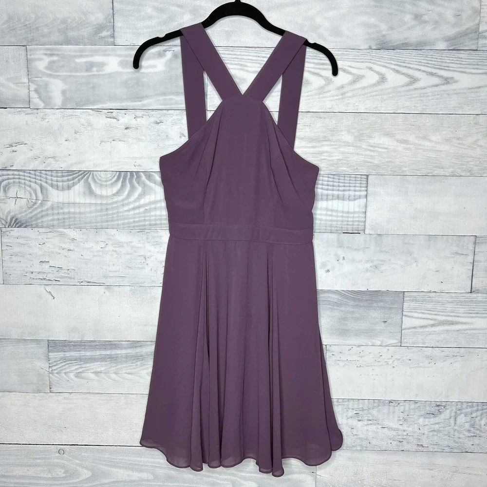 🍉 Lulu's Forevermore Dusty Purple Skater Dress - Picture 3 of 7